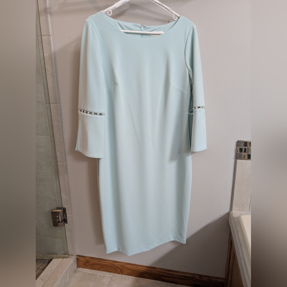 Calvin Klein Light Blue Long Sleeve Dress